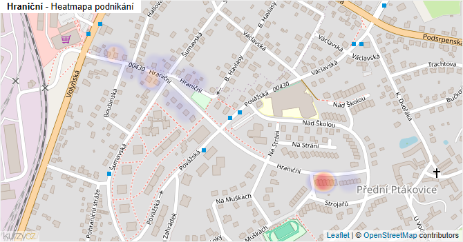 Hraniční - mapa podnikání
