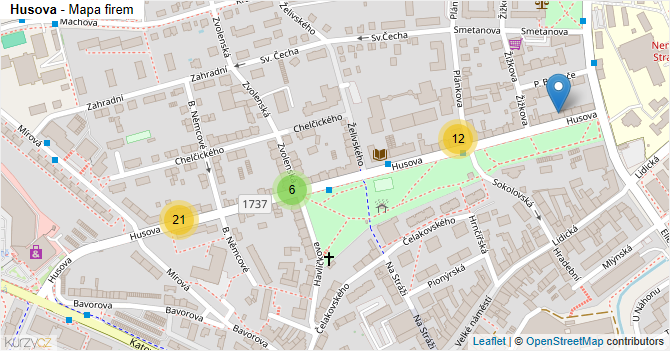 Husova - mapa firem