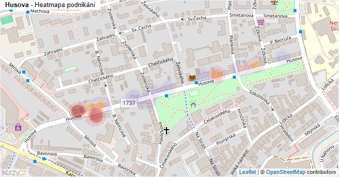 Husova - mapa podnikání