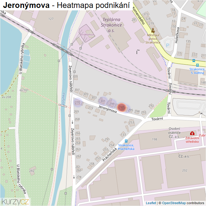 Mapa Jeronýmova - Firmy v ulici.