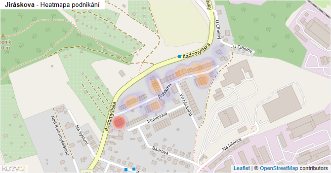 Jiráskova - mapa podnikání