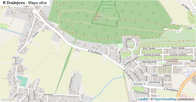 K Dražejovu - mapa ulice