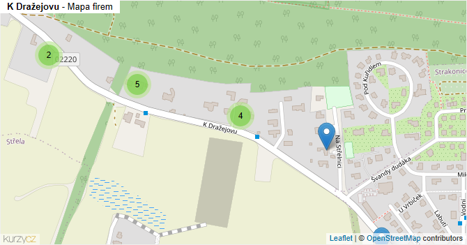 K Dražejovu - mapa firem