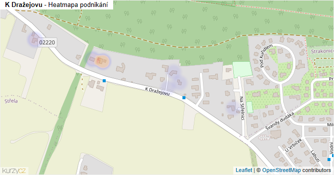 K Dražejovu - mapa podnikání