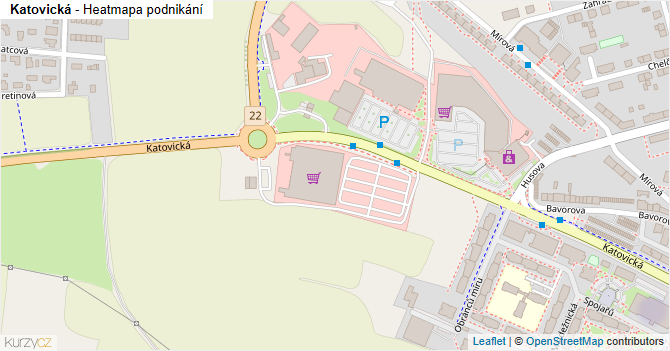 Katovická - mapa podnikání