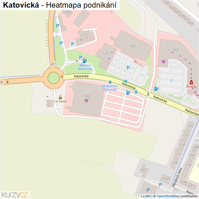 Mapa Katovická - Firmy v ulici.