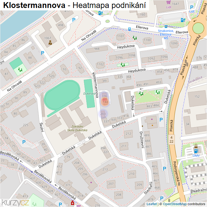 Mapa Klostermannova - Firmy v ulici.