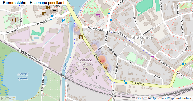 Komenského - mapa podnikání