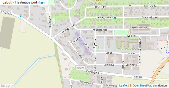 Labutí - mapa podnikání