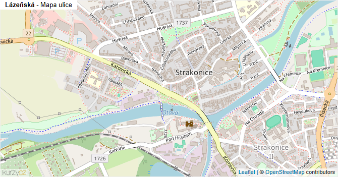 Lázeňská - mapa ulice