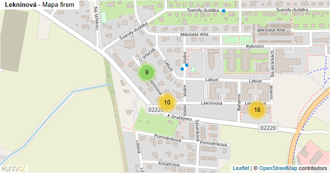 Leknínová - mapa firem
