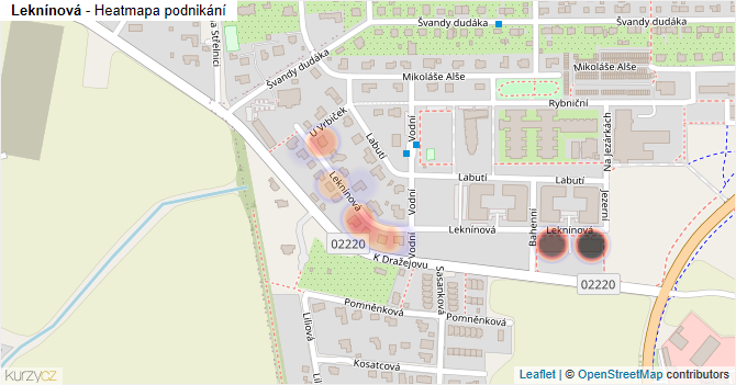 Leknínová - mapa podnikání