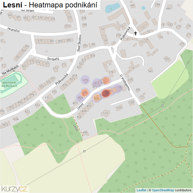 Mapa Lesní - Firmy v ulici.