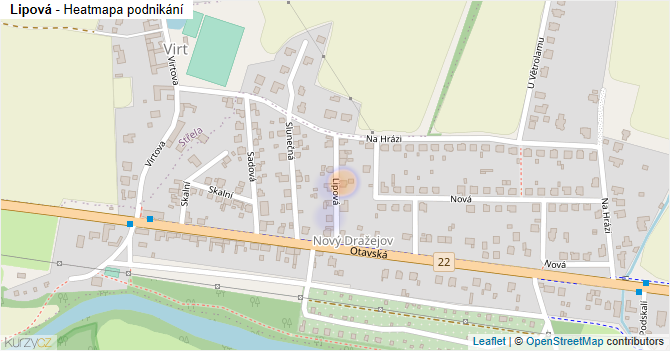 Lipová - mapa podnikání