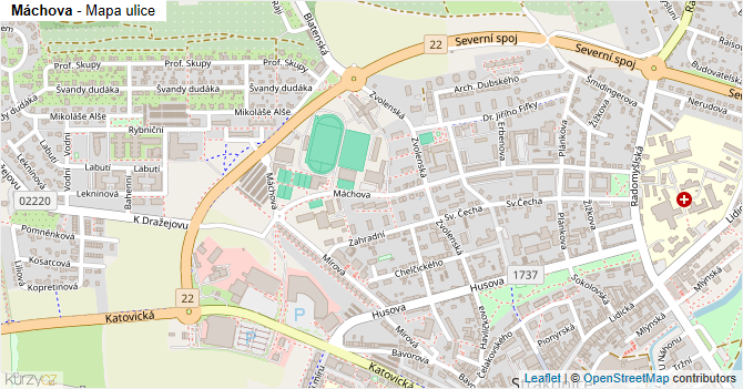 Máchova - mapa ulice