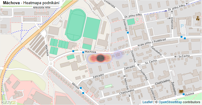 Máchova - mapa podnikání