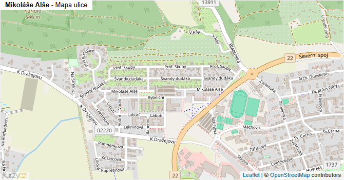 Mikoláše Alše - mapa ulice