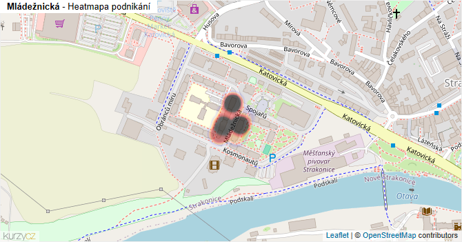 Mládežnická - mapa podnikání
