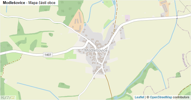 Modlešovice - mapa části obce