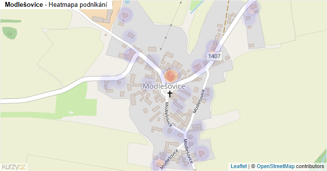 Modlešovice - mapa podnikání