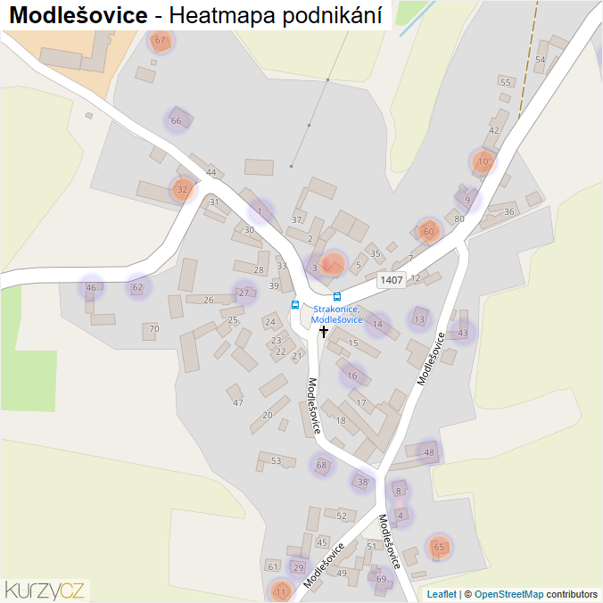 Mapa Modlešovice - Firmy v části obce.