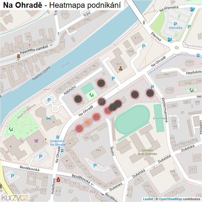 Mapa Na Ohradě - Firmy v ulici.