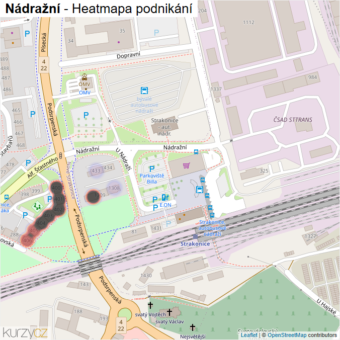 Mapa Nádražní - Firmy v ulici.