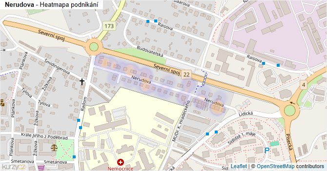 Nerudova - mapa podnikání