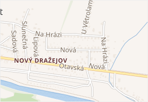 Nová v obci Strakonice - mapa ulice