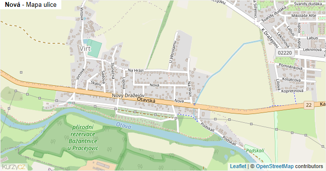 Nová - mapa ulice