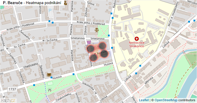 P. Bezruče - mapa ulice