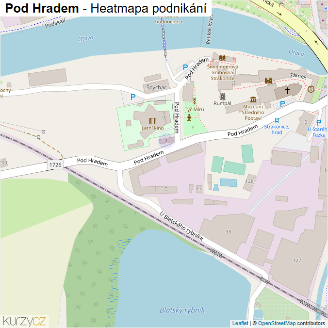 Mapa Pod Hradem - Firmy v ulici.