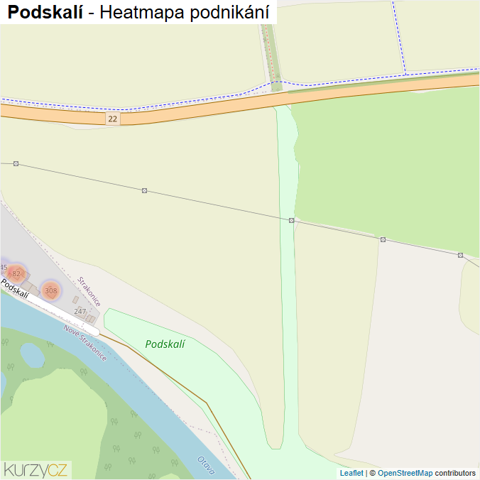 Mapa Podskalí - Firmy v ulici.