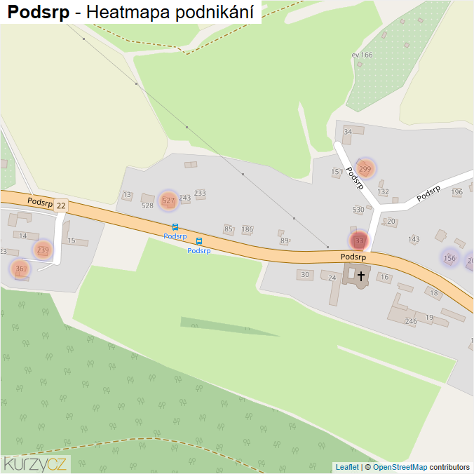 Mapa Podsrp - Firmy v ulici.