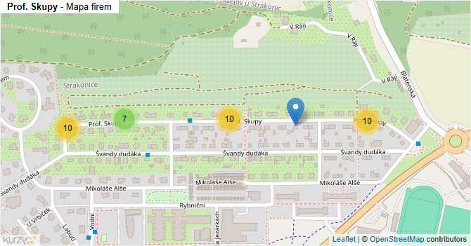 Prof. Skupy - mapa firem
