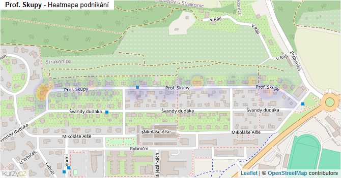 Prof. Skupy - mapa podnikání