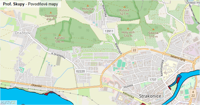 Prof. Skupy - záplavové mapy stoleté vody