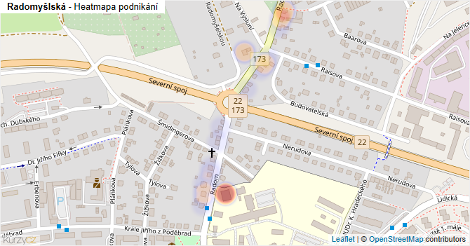 Radomyšlská - mapa podnikání