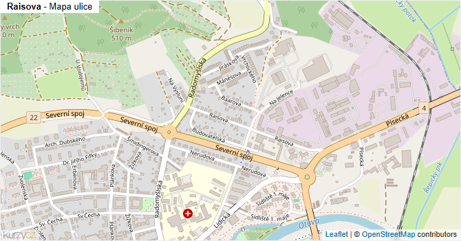 Raisova - mapa ulice