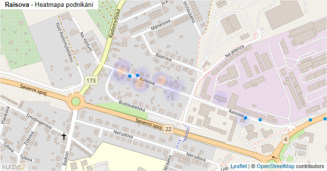 Raisova - mapa podnikání