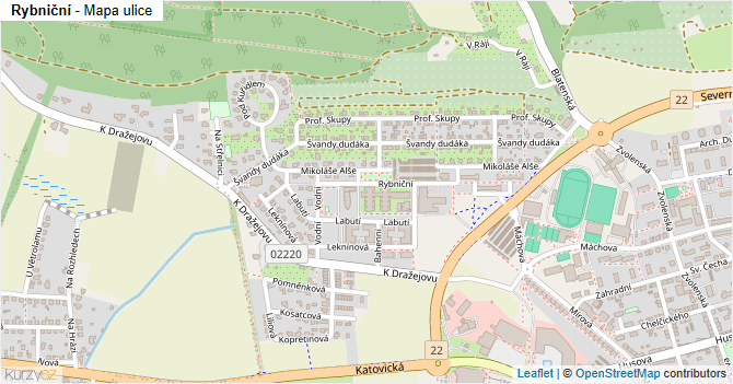 Rybniční - mapa ulice