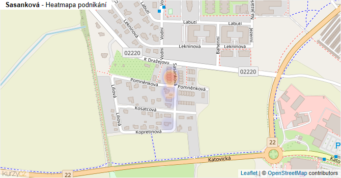 Sasanková - mapa podnikání