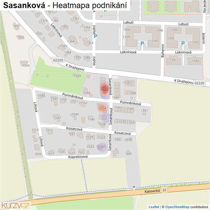 Mapa Sasanková - Firmy v ulici.