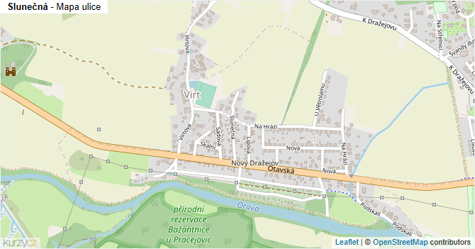 Slunečná - mapa ulice