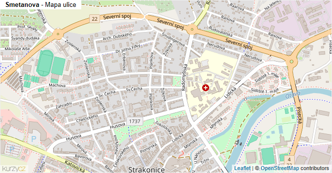 Smetanova - mapa ulice