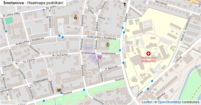 Smetanova - mapa podnikání