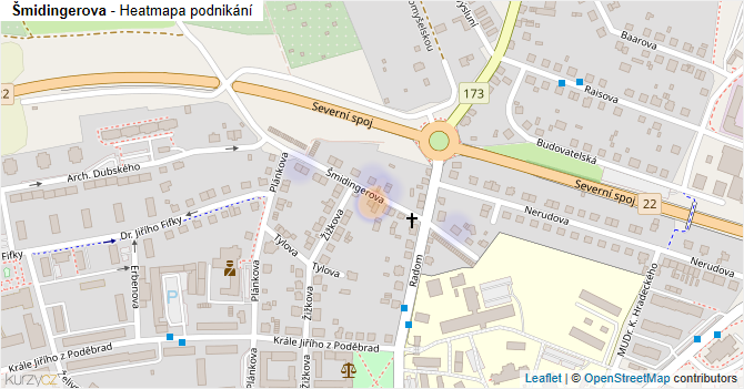 Šmidingerova - mapa podnikání