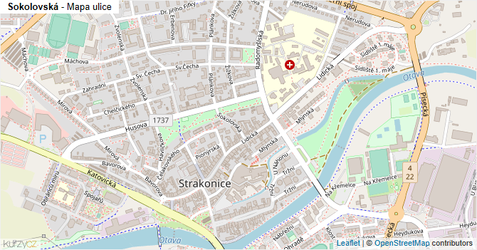 Sokolovská - mapa ulice
