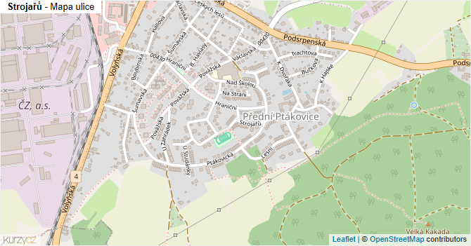 Strojařů - mapa ulice