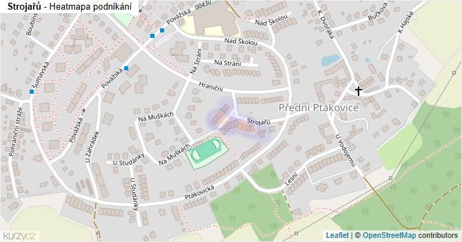 Strojařů - mapa podnikání